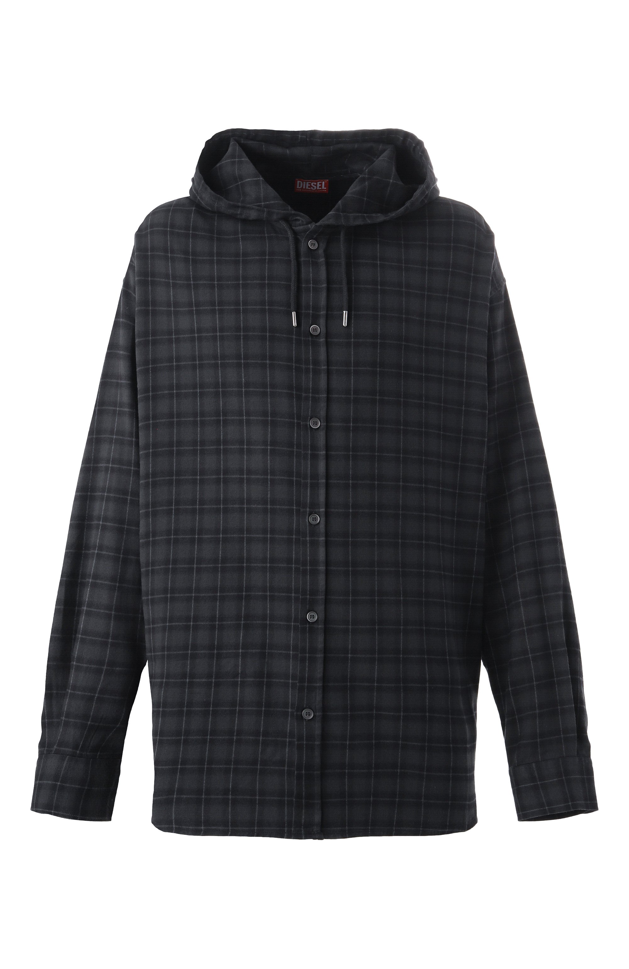 Рубашка из хлопка и вискозы DIESEL темно-серого цвета по цене 33200 руб., арт. A16214/0TKAG, фото 1 Рубашка из хлопка и вискозы DIESEL, арт. A16214/0TKAG, фото 1