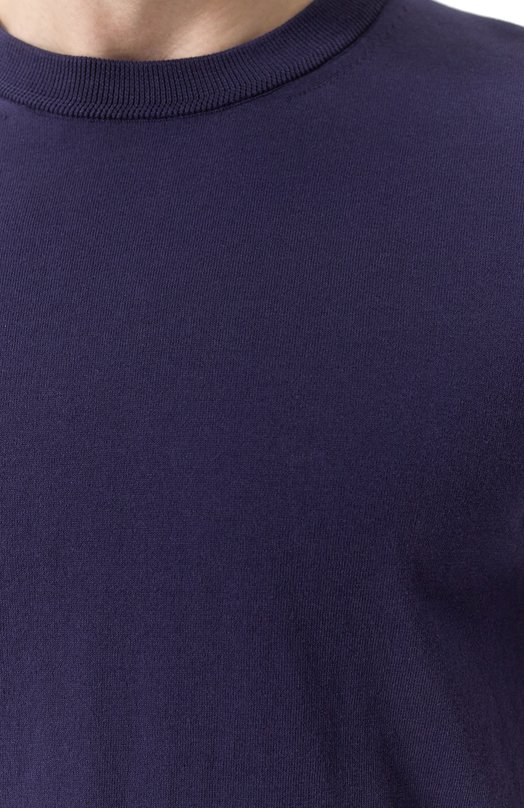Хлопковый джемпер Brioni UMR00L/PCK17 Синий  UMR00L/PCK17 Фото 5