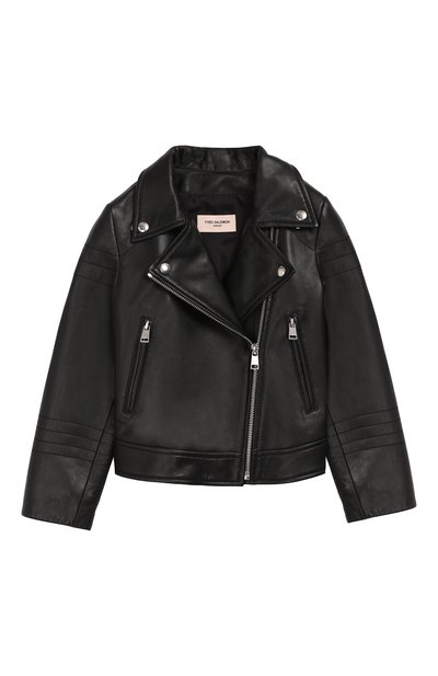 Кожаная куртка YVES SALOMON ENFANT черного цвета по цене 104000 руб., арт. 9EEV003XXAPXX/8-10, фото 1 Кожаная куртка YVES SALOMON ENFANT, арт. 9EEV003XXAPXX/8-10, фото 1