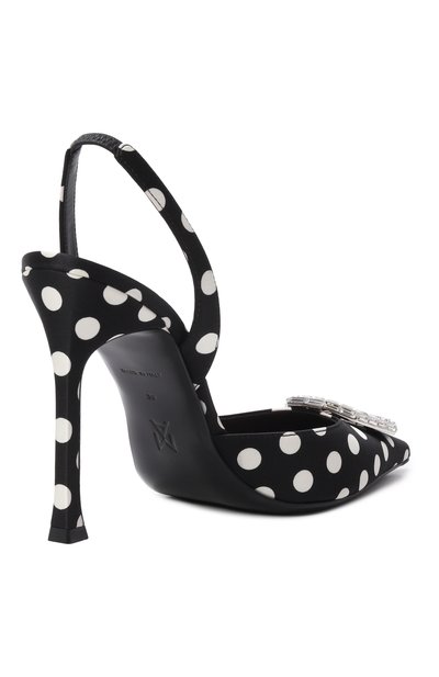 Текстильные туфли camelia 105 AMINA MUADDI черно-белого цвета по цене 138500 руб., арт. CAMELIA SLING 105/SATIN, фото 5 Текстильные туфли camelia 105 AMINA MUADDI, арт. CAMELIA SLING 105/SATIN, фото 5