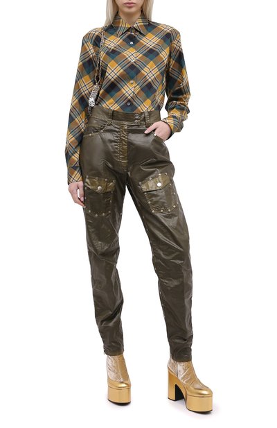 Брюки DRIES VAN NOTEN хаки цвета по цене 79200 руб., арт. 202-30978-1176, фото 2 Брюки DRIES VAN NOTEN, арт. 202-30978-1176, фото 2