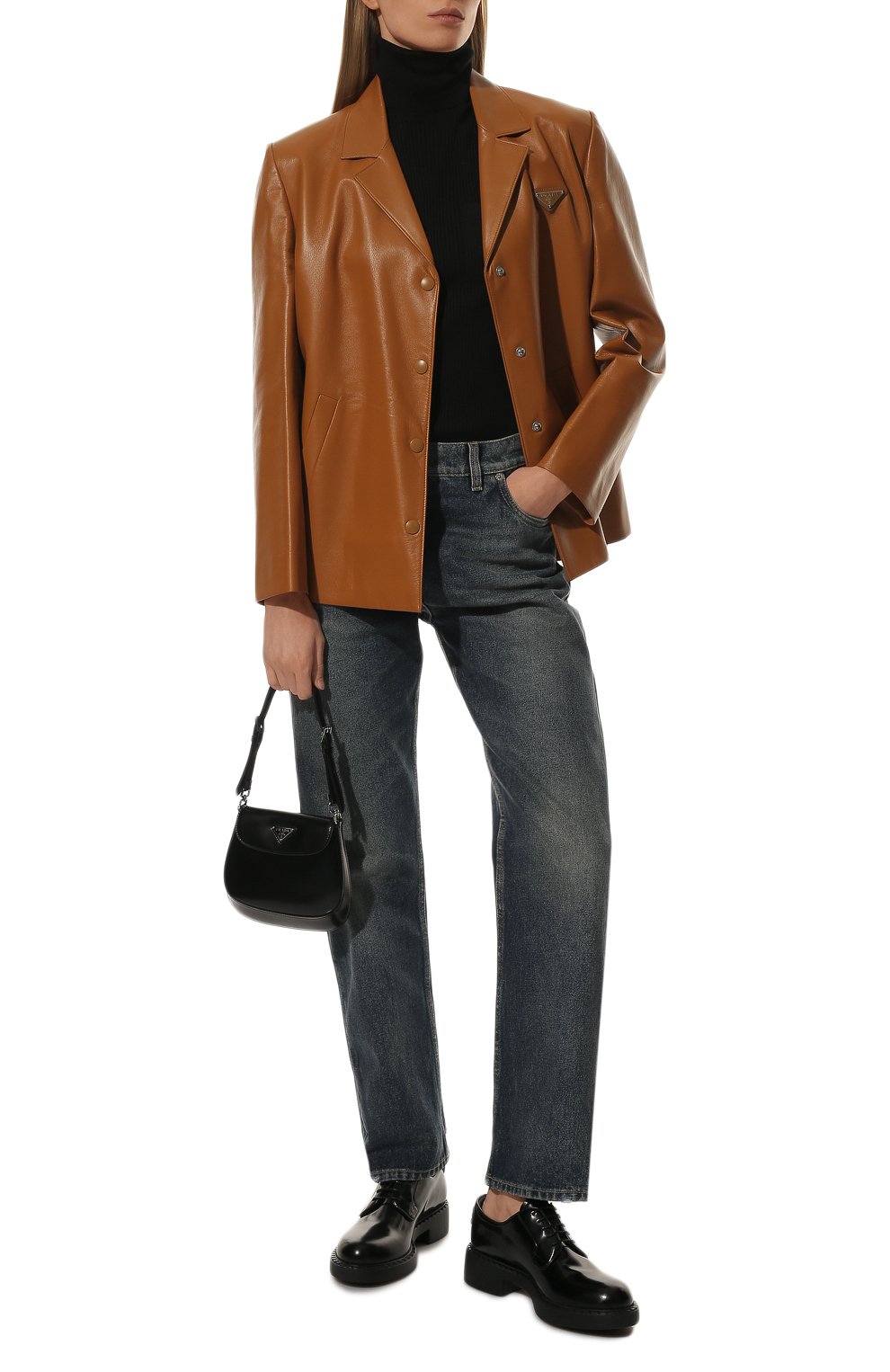 Кожаные дерби PRADA, арт. 1E877M-055-F0002-B050, фото 2