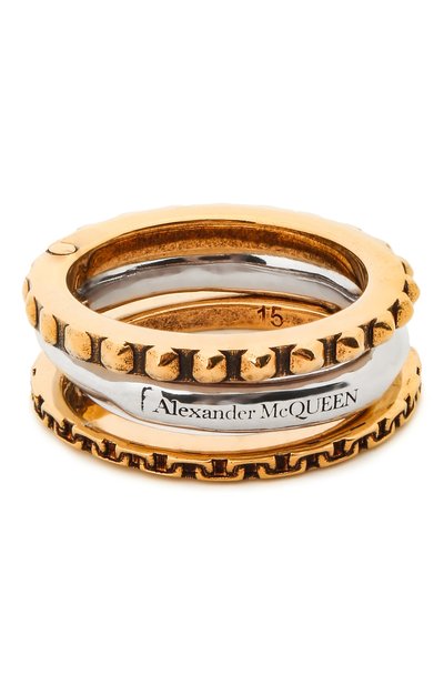 Кольцо ALEXANDER MCQUEEN золотого цвета по цене 51400 руб., арт. 677691/J160Z, фото 3 Кольцо ALEXANDER MCQUEEN, арт. 677691/J160Z, фото 3