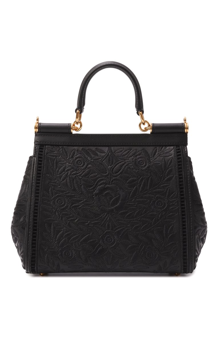 Женская сумка sicily medium DOLCE & GABBANA черного цвета, арт. BB6003/B6I38 | Фото 6 (Разме�р: medium; Ремень/цепочка: На ремешке; Материал: Текстиль, Натуральная кожа)