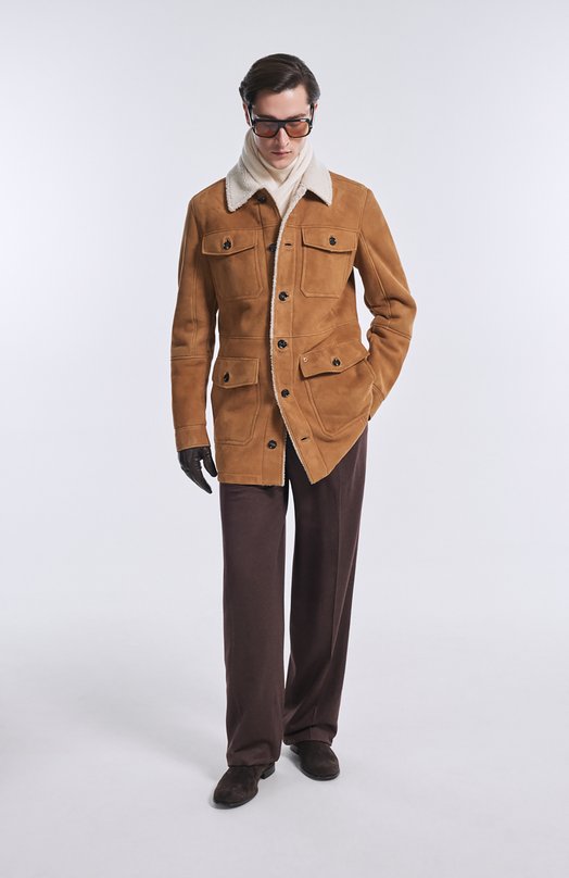 Дубленка из овчины Stefano Ricci M7J4300150/LAC0NY Коричневый  M7J4300150/LAC0NY Фото 6