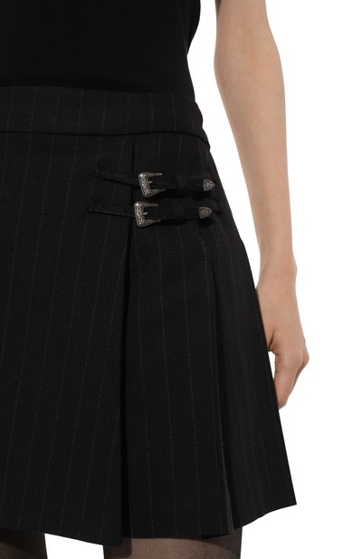 Шерстяная юбка THE KOOPLES черного цвета по цене 37800 руб., арт. FJUP29224K, фото 5 Шерстяная юбка THE KOOPLES, арт. FJUP29224K, фото 5