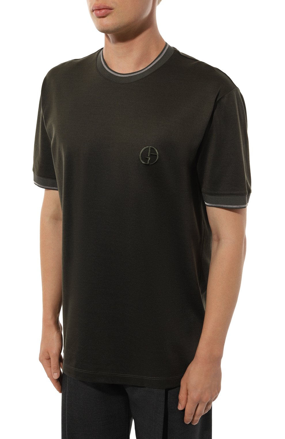 Футболка из хлопка и шелка GIORGIO ARMANI, арт. GM000238/TE11865, фото 3