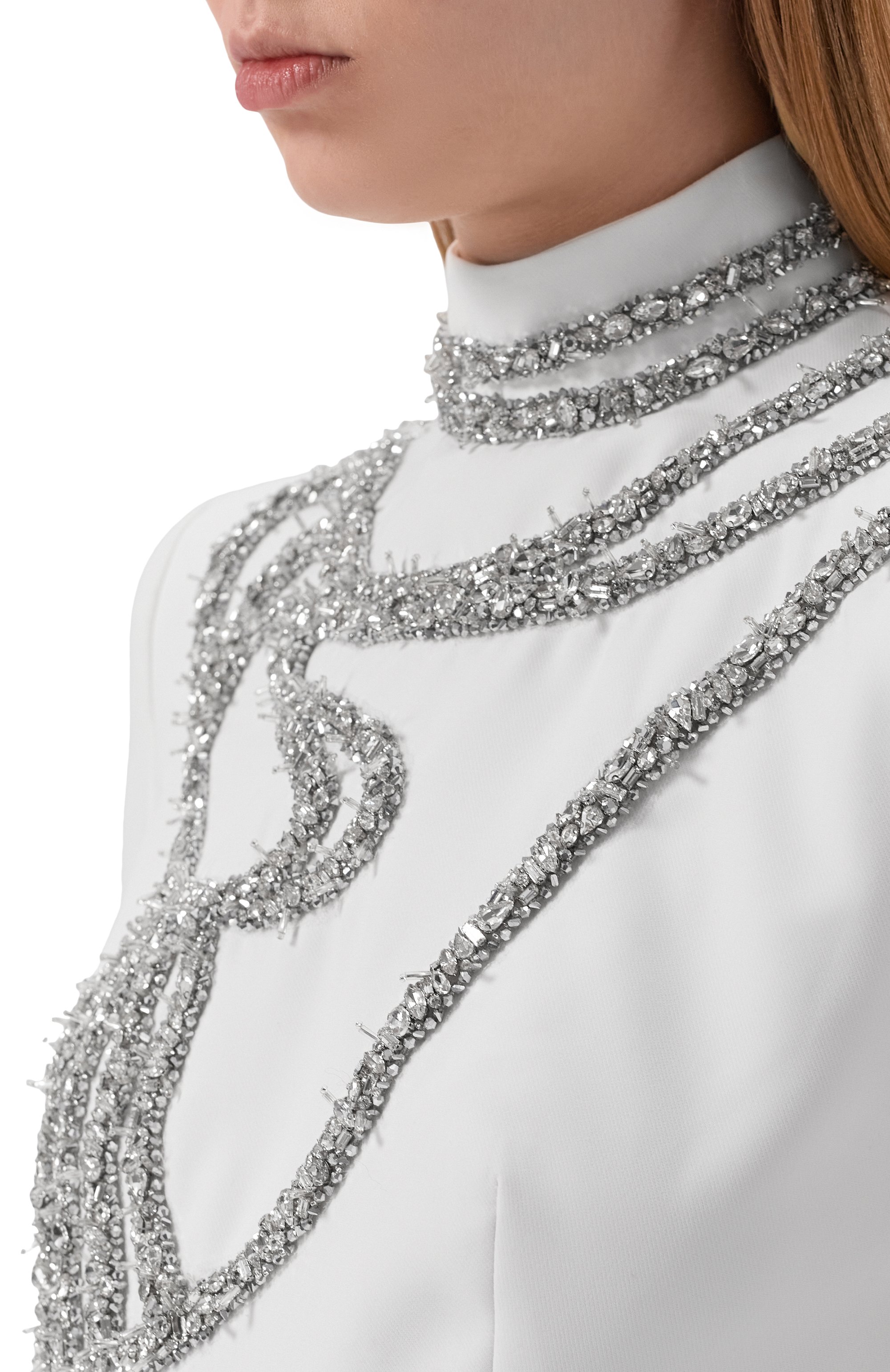 Платье с отделкой стразами и бисером ZUHAIR MURAD, арт. FDR25002/CRCA019, фото 4