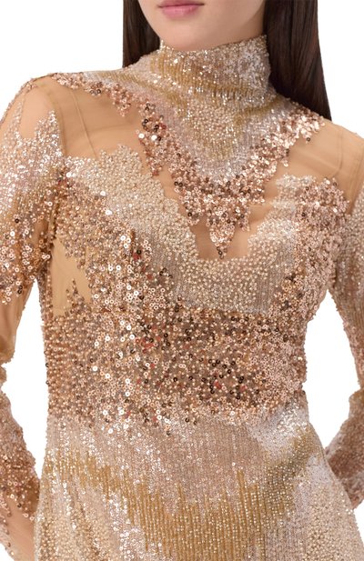 Платье с отделкой пайетками ZUHAIR MURAD, арт. FDR25046/TUEM014, фото 4