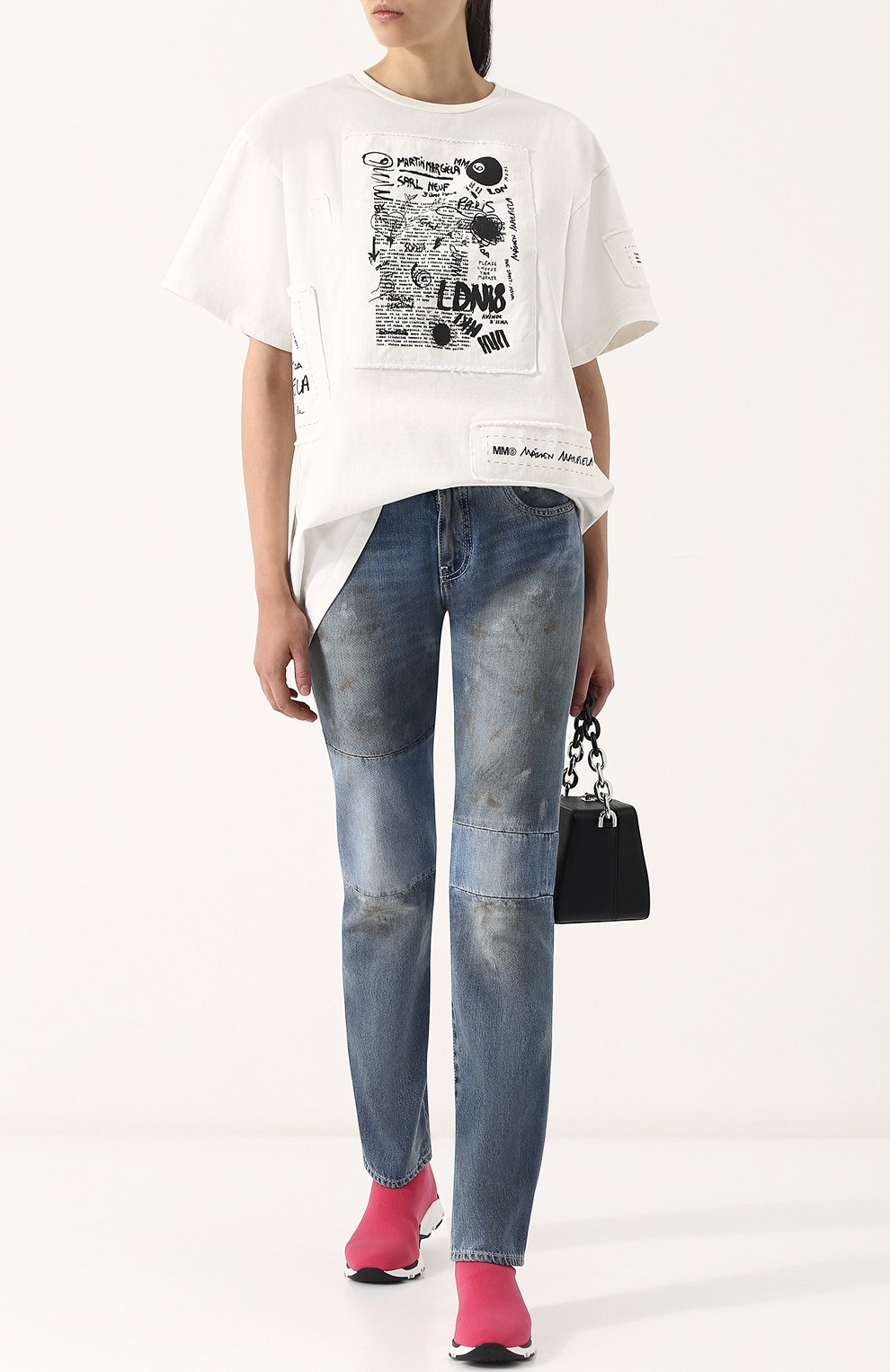 Джинсы прямого кроя с потертостями MM6, арт. S32LA0153/S30460, фото 2