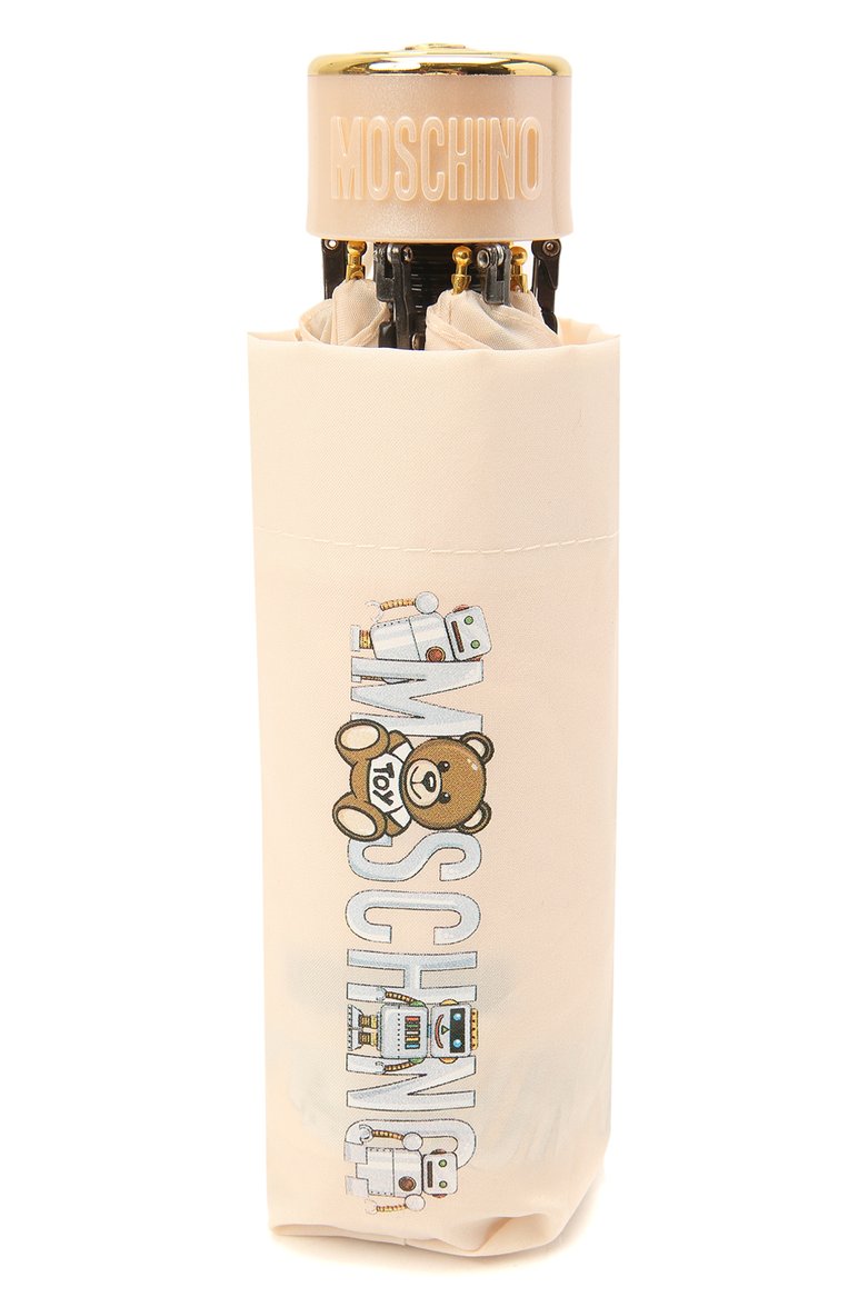 Женский складной зонт MOSCHINO кремового цвета, арт. 8123-SUPERMINI | Фото 4 (Материал: Металл, Текстиль, Синтетический материал; Нос: Не проставлено)