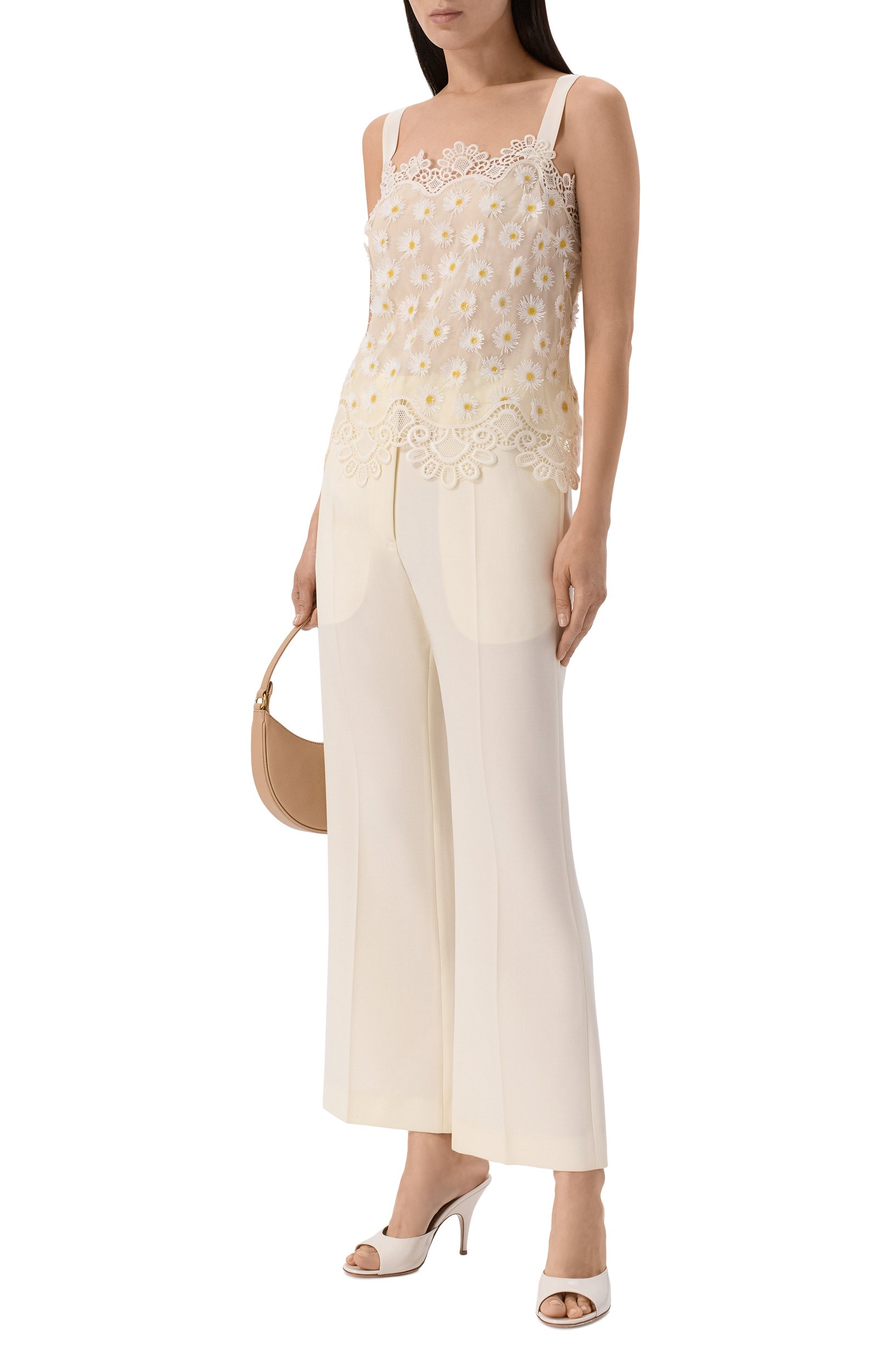 Топ ELIE SAAB кремового цвета по цене 141500 руб., арт. T0385NBC26/TUM02, фото 2 Топ ELIE SAAB, арт. T0385NBC26/TUM02, фото 2