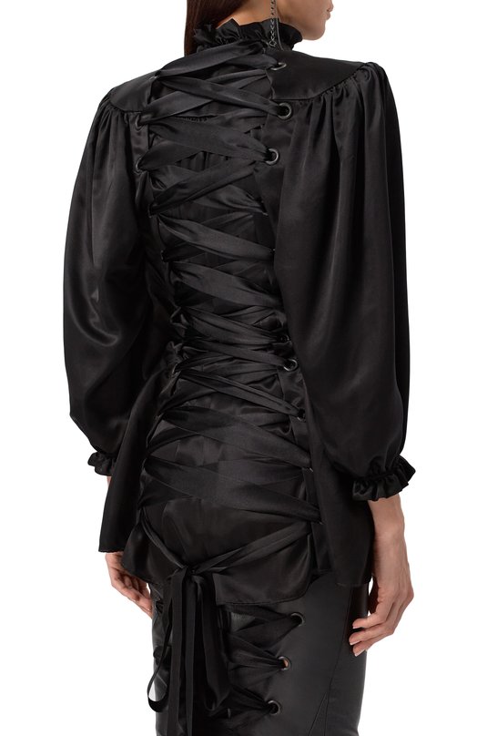 Атласная блузка Balenciaga 831650/TMN09 Чёрный  831650/TMN09 Фото 4