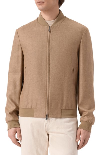 Бомбер из шелка и шерсти CORNELIANI бежевого цвета по цене 115500 руб., арт. 27L588/2718266, фото 3 Бомбер из шелка и шерсти CORNELIANI, арт. 27L588/2718266, фото 3