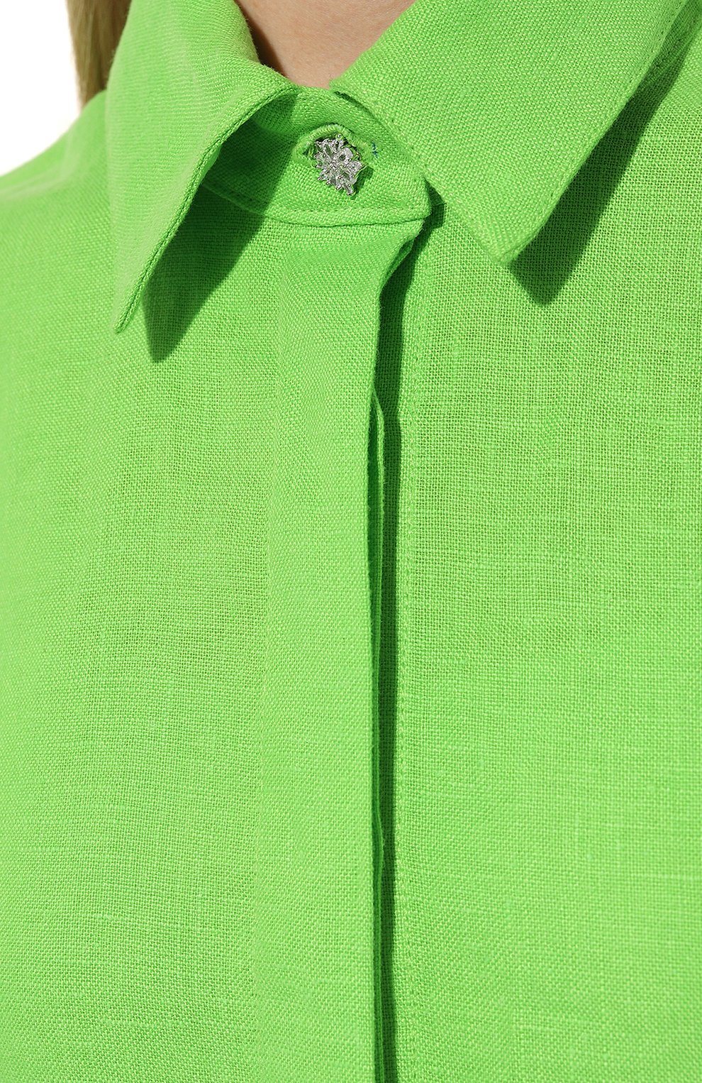 Льняная рубашка ALINE зеленого цвета по цене 22500 руб., арт. AL070701, фото 5 Льняная рубашка ALINE, арт. AL070701, фото 5