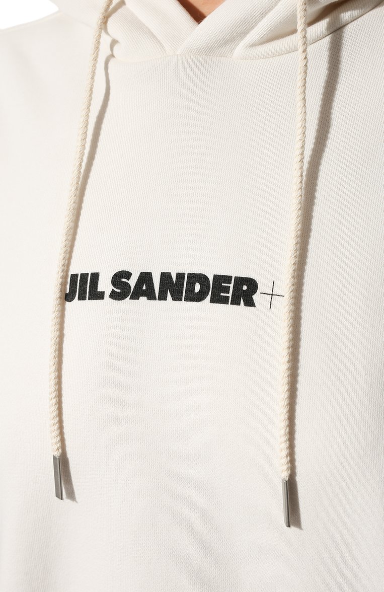 Женский хлопковое худи JIL SANDER белого цвета, арт. JPPU707512-WU248608 | Фото 5 (Рукава: Длинные; Региональные ограничения белый список (Axapta Mercury): Не проставлено; Длина (для топов): Удлиненные; Материал сплава: Проставлено; Нос: Не проставлено; Материал внешний: Хлопок; Женское Кросс-КТ: Худи-одежда; Драгоценные камни: Проставлено; Стили: Минимализм)