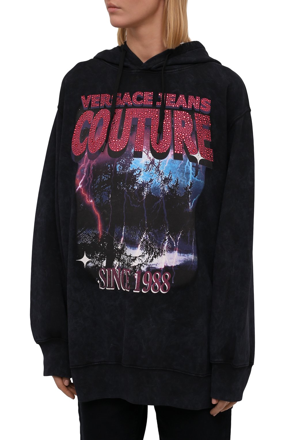 Хлопковое худи VERSACE JEANS COUTURE, арт. 71HAIP09-71DP311 ST0RM CRYSTAL/CFW0P, фото 3