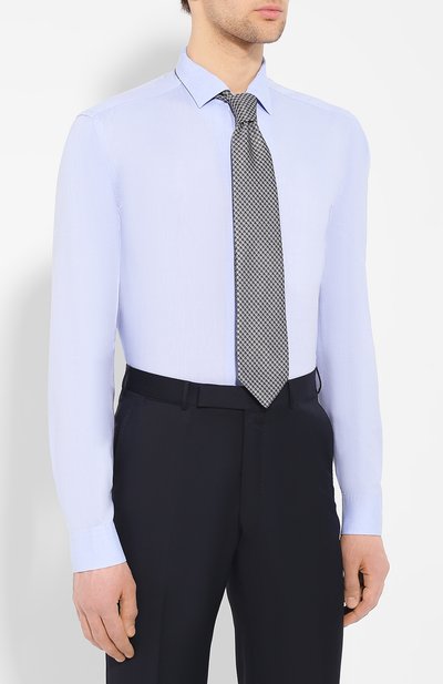 Рубашка с воротником кент CORNELIANI голубого цвета по цене 18050 руб., арт. 83P026-9111529/00, фото 4 Рубашка с воротником кент CORNELIANI, арт. 83P026-9111529/00, фото 4