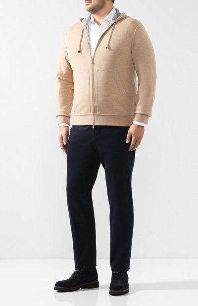 Толстовка из кашемира и хлопка BRUNELLO CUCINELLI бежевого цвета по цене 283500 руб., арт. MTU019069G, фото 2 Толстовка из кашемира и хлопка BRUNELLO CUCINELLI, арт. MTU019069G, фото 2