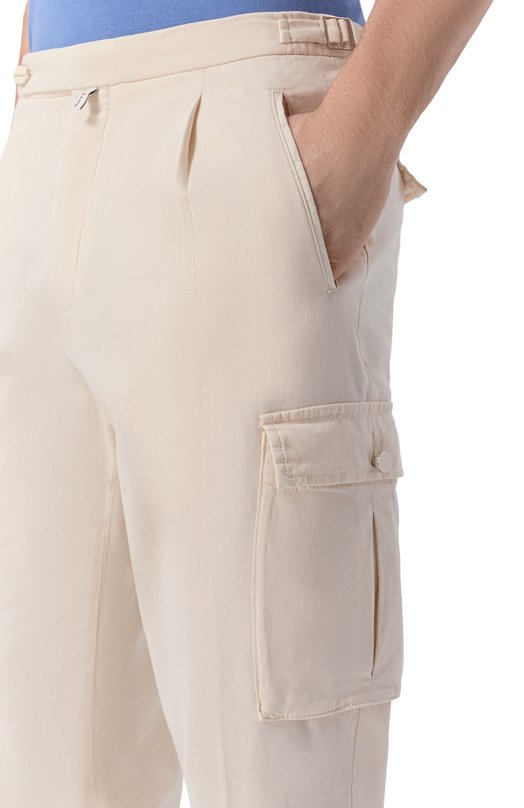 Брюки-карго из хлопка и кашемира Kiton UP0005K0611H Кремовый  UP0005K0611H Фото 5