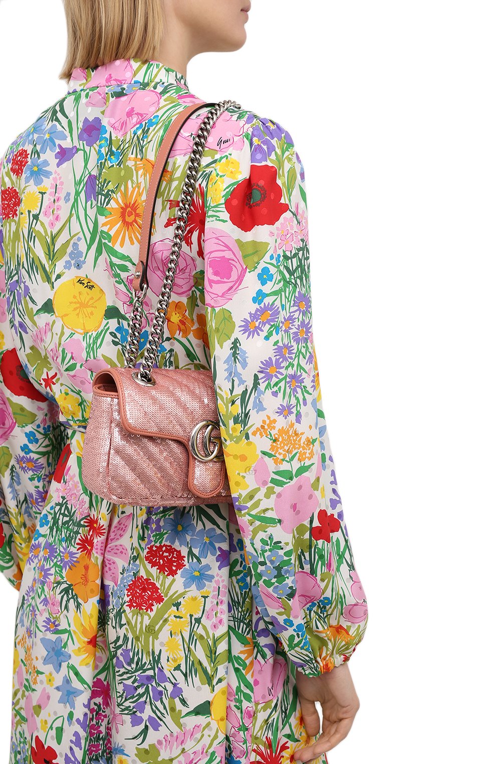 Сумка gg marmont 2.0 mini GUCCI розового цвета по цене 285120 руб., арт. 446744/9SYWP, фото 2 Сумка gg marmont 2.0 mini GUCCI, арт. 446744/9SYWP, фото 2