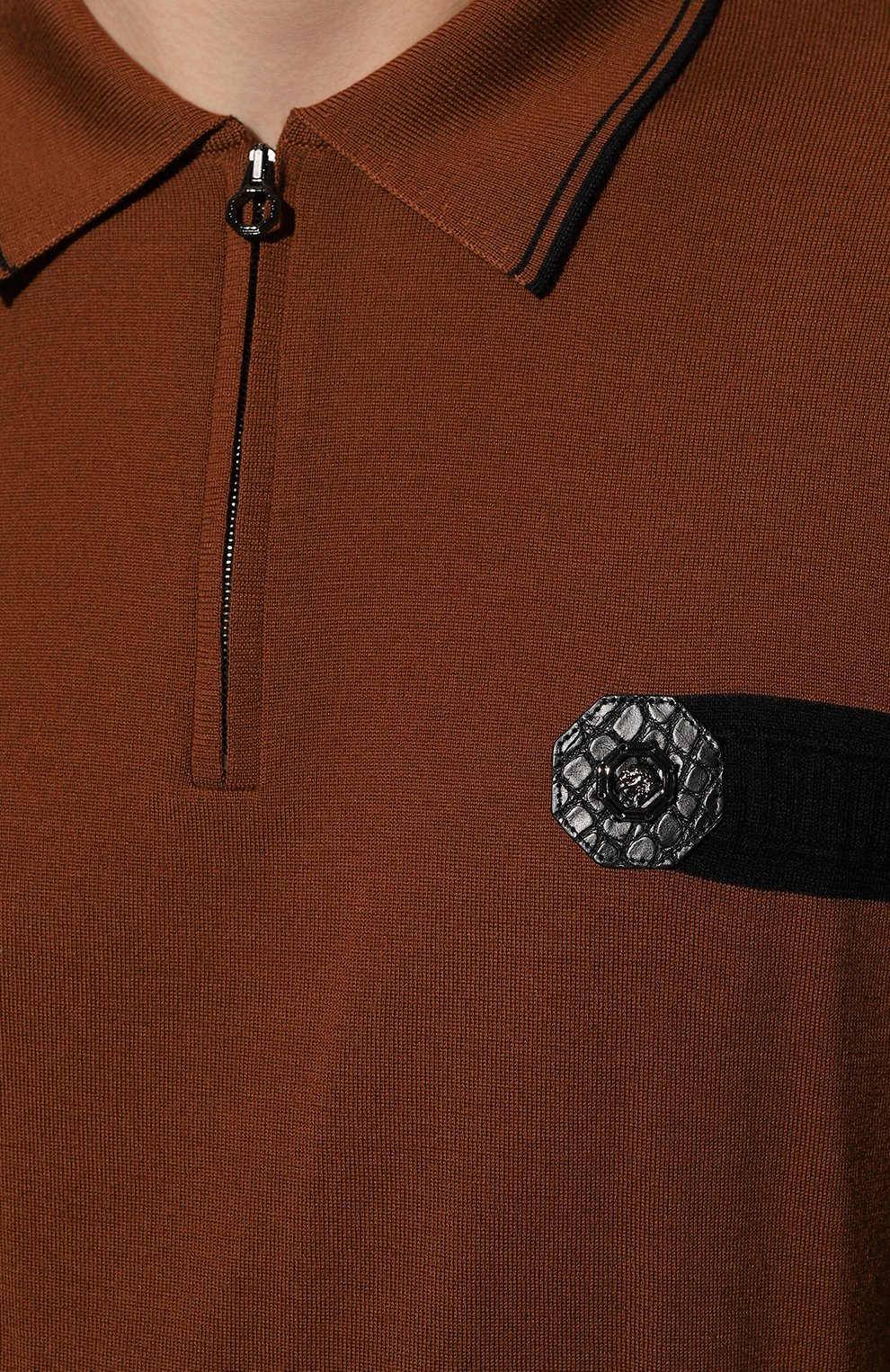 Поло с отделкой из кожи аллигатора STEFANO RICCI, арт. K606312AZ1/F22465, фото 5