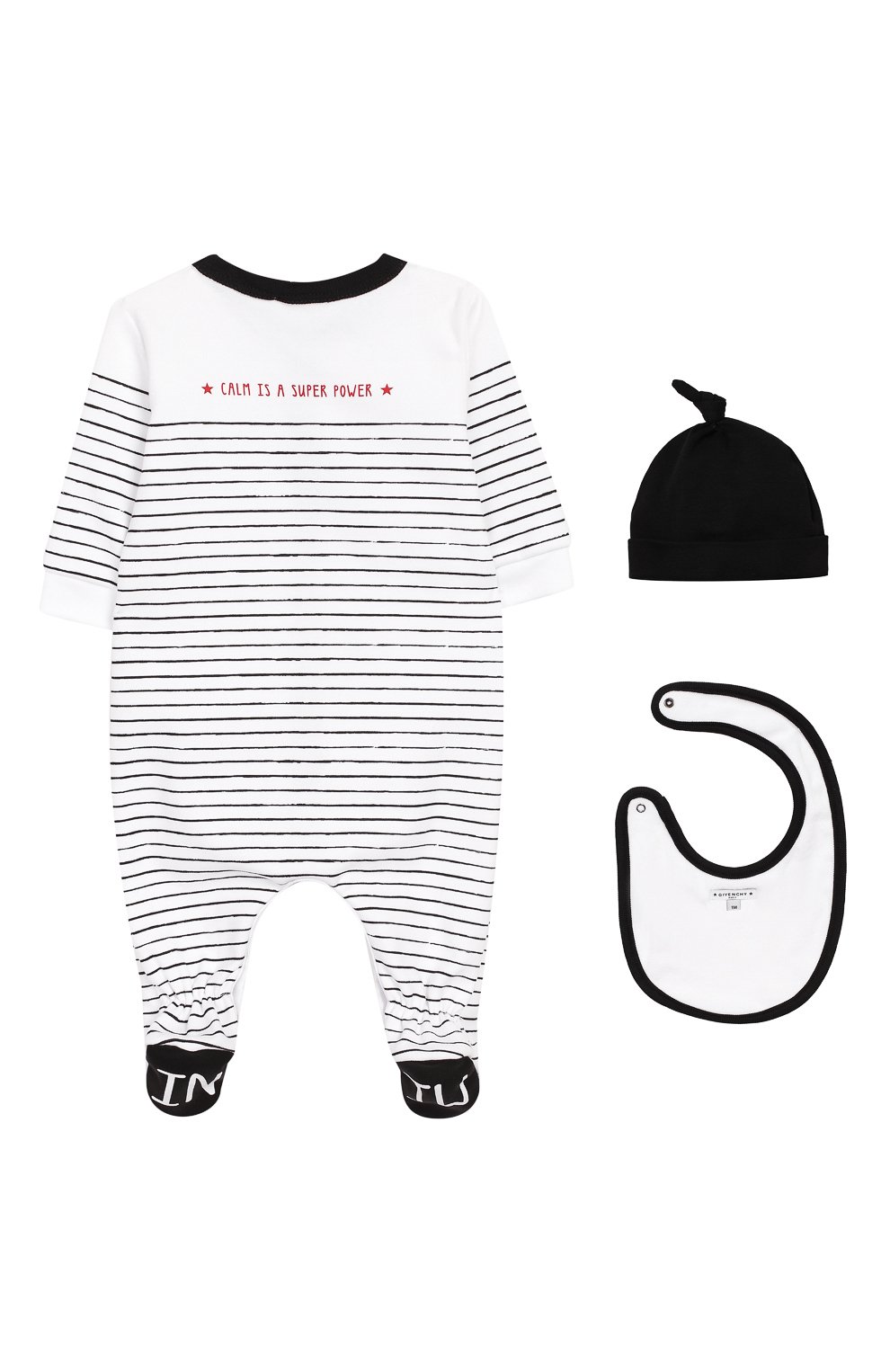 Комплект из хлопкового комбинезона и шапки с нагрудником GIVENCHY, арт. H98049, фото 2