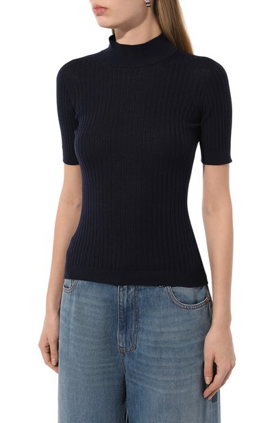 Шерстяной пуловер VERSACE темно-синего цвета по цене 82100 руб., арт. 1011345/1A10013, фото 3 Шерстяной пуловер VERSACE, арт. 1011345/1A10013, фото 3