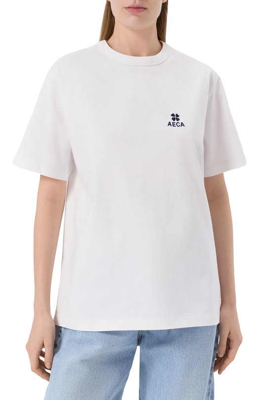 Хлопковая футболка AECA WHITE AWCMSSBDTTSST010C0.WHITE (XL) Белый  AWCMSSBDTTSST010C0.WHITE (XL) Фото 3