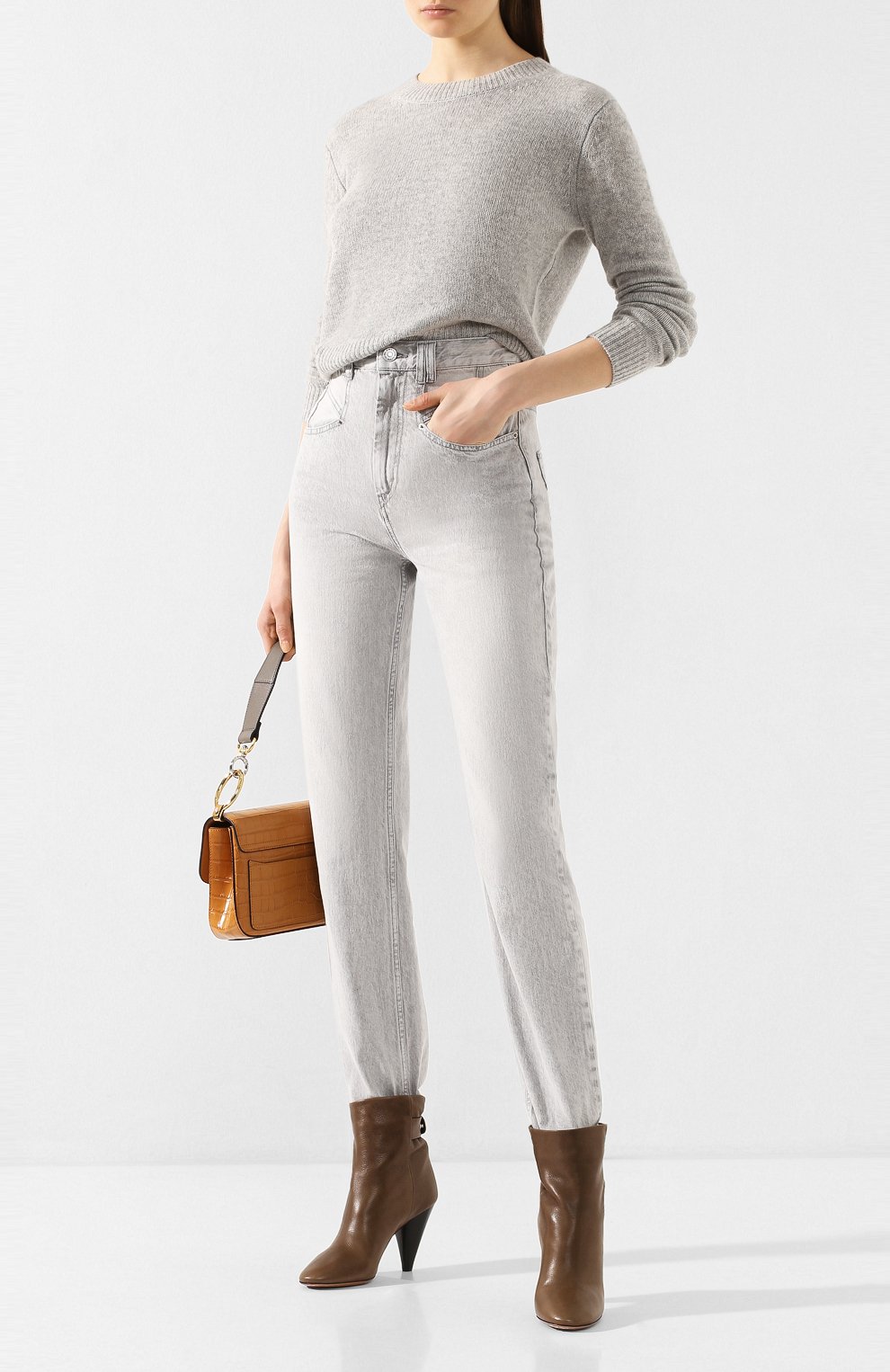 Кашемировый пуловер ISABEL MARANT серого цвета по цене 45800 руб., арт. PU1189-20P039I/CYLLIA, фото 2 Кашемировый пуловер ISABEL MARANT, арт. PU1189-20P039I/CYLLIA, фото 2