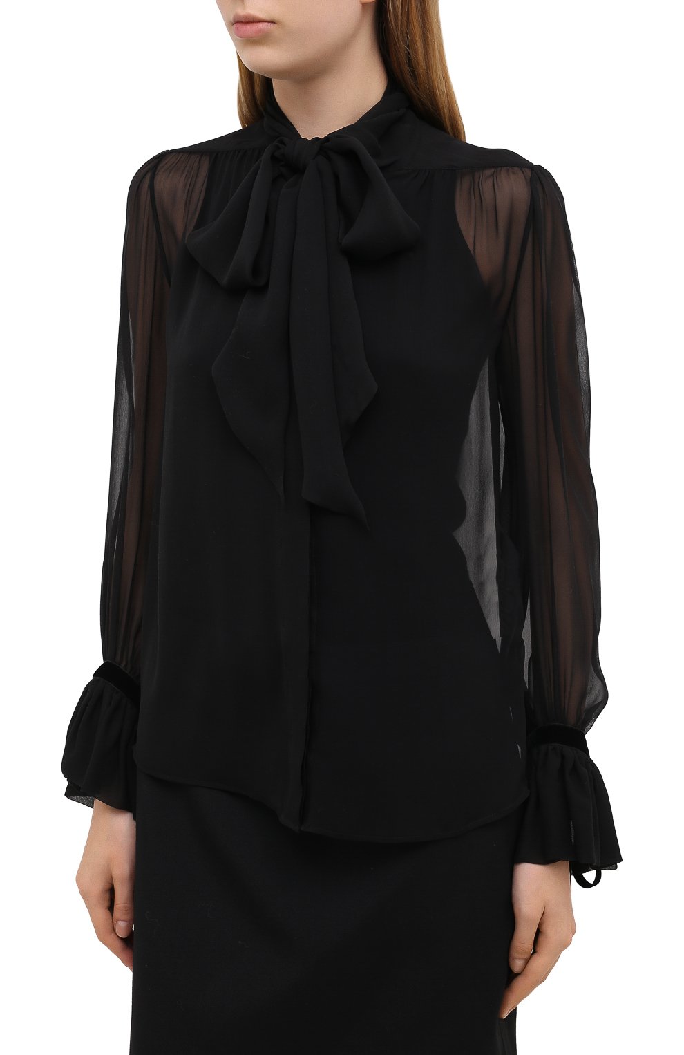 Шелковая блузка SAINT LAURENT, арт. 642299/Y115W, фото 3