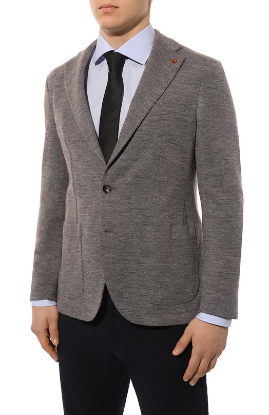 Пиджак из шерсти и хлопка Sartoria Latorre JD74/JG072 Серый  JD74/JG072 Фото 5