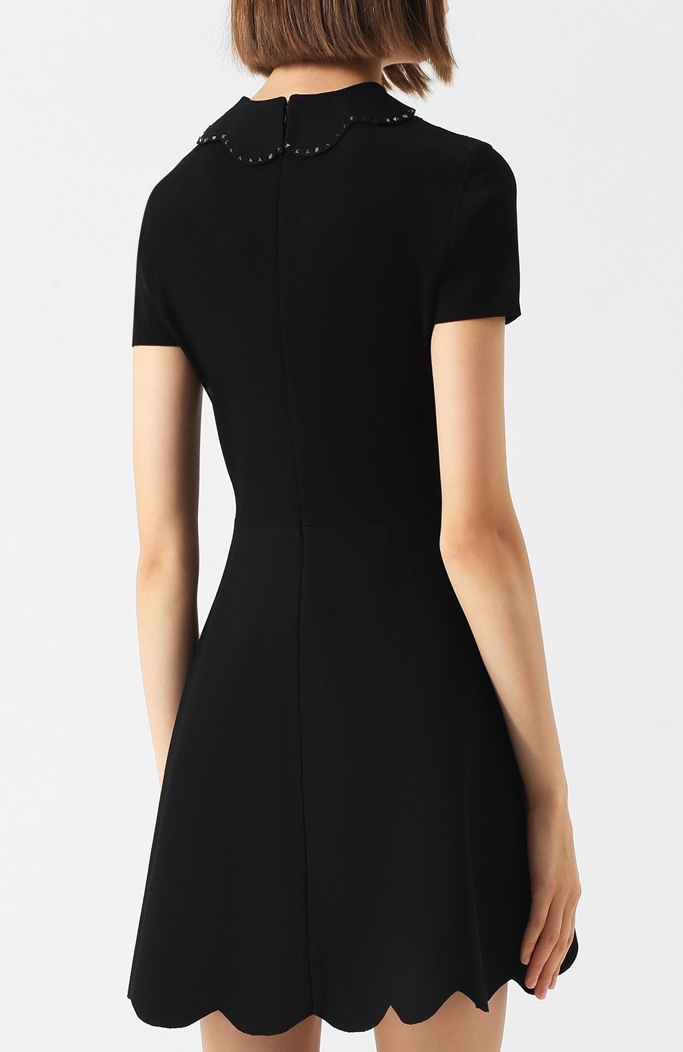 Приталенное мини-платье с кружевной отделкой VALENTINO, арт. QB3KD07847D, фото 4