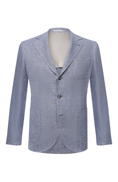 Пиджак изо льна и шерсти BRUNELLO CUCINELLI голубого цвета по цене 342000 руб., арт. MD4957BND, фото 1 Пиджак изо льна и шерсти BRUNELLO CUCINELLI, арт. MD4957BND, фото 1