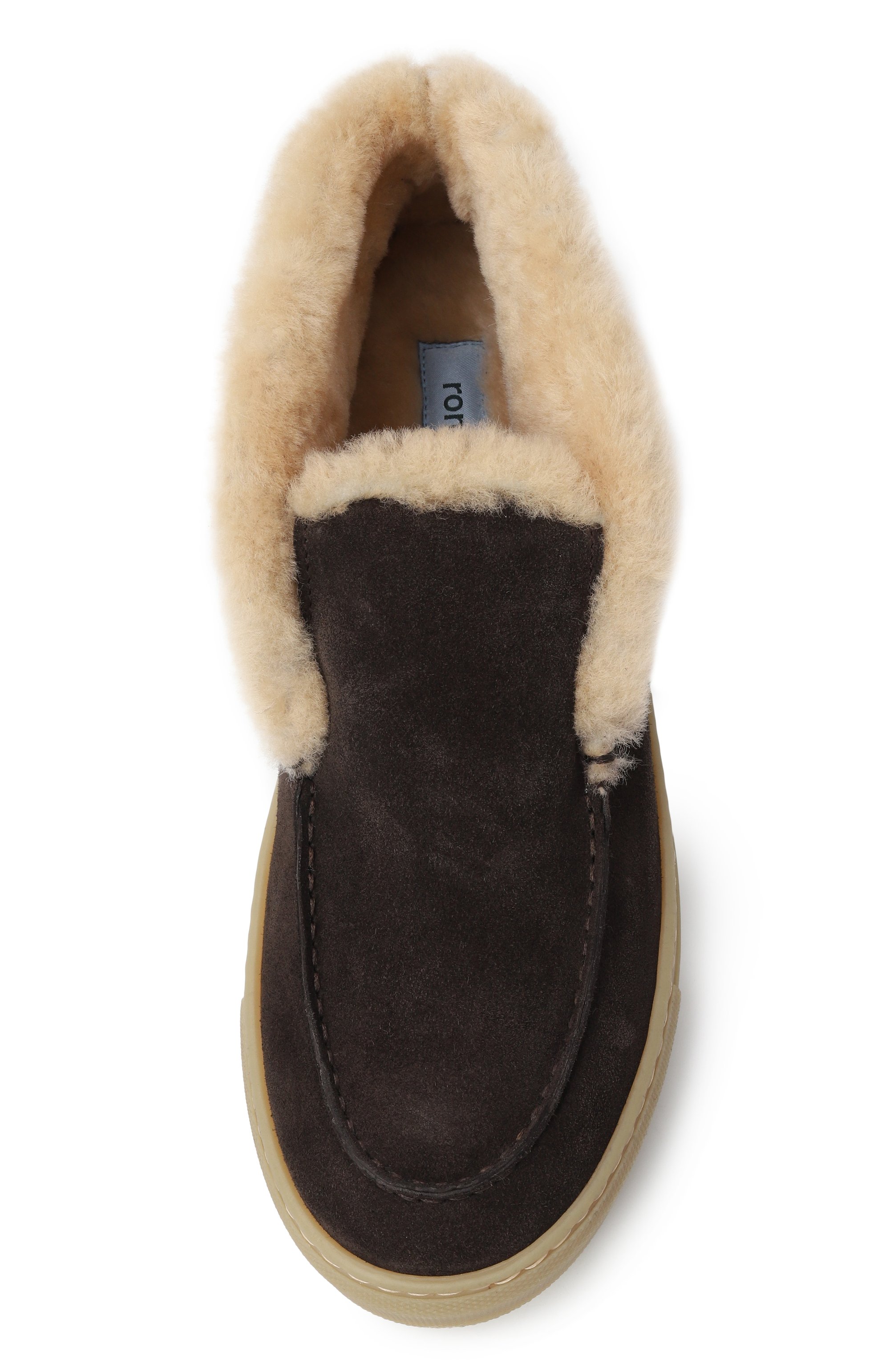 Замшевые слипоны RONDINELLA темно-коричневого цвета по цене 23700 руб., арт. 12078-1A/G0MMA/37-42, фото 4 Замшевые слипоны RONDINELLA, арт. 12078-1A/G0MMA/37-42, фото 4