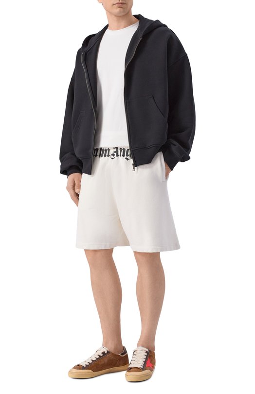 Хлопковые шорты Palm Angels PMCI019S26FLE001 Белый  PMCI019S26FLE001 Фото 2
