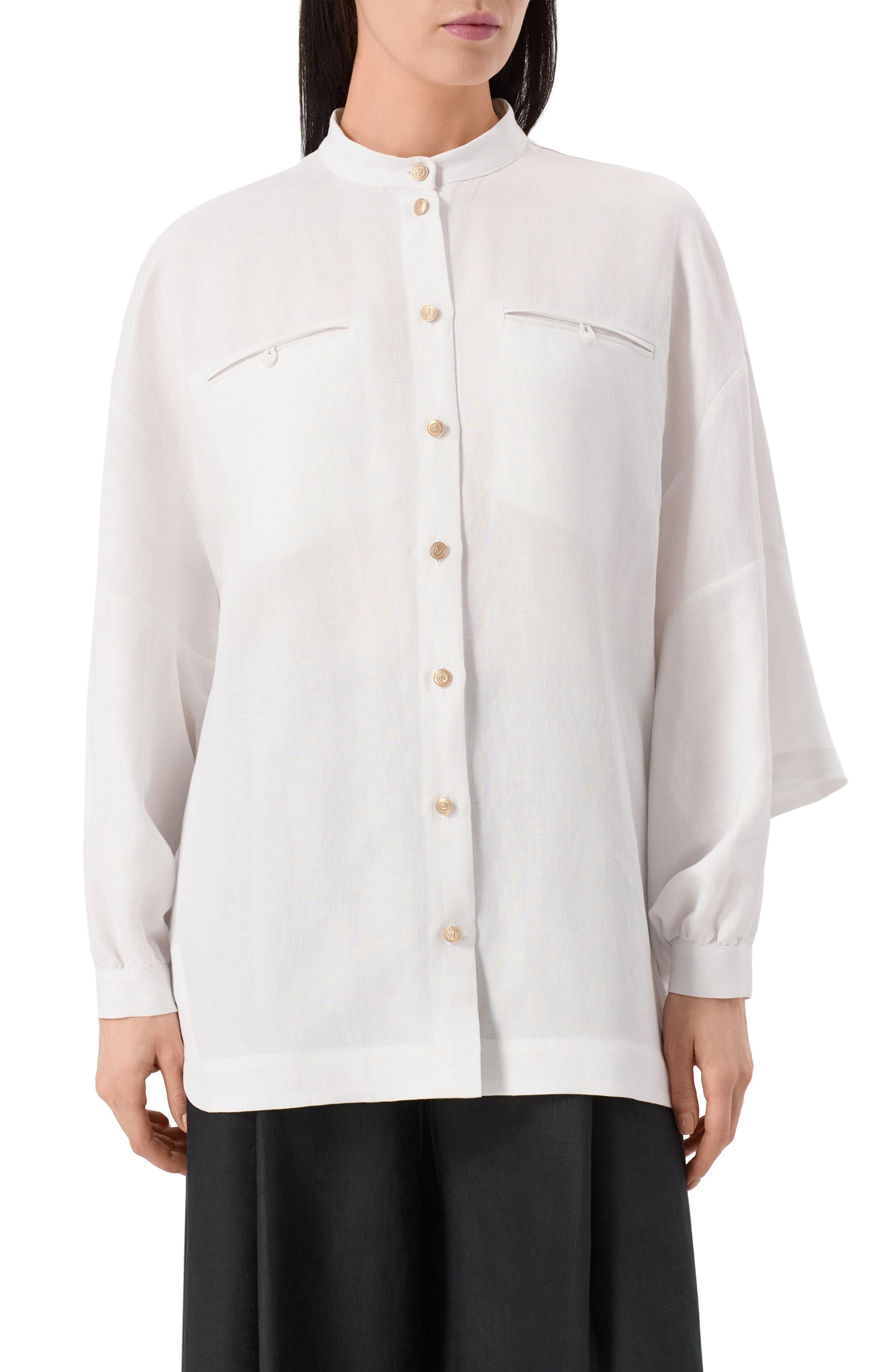 Рубашка из вискозы и льна FREEAGE, арт. WS25.BL016.2070.100, фото 7