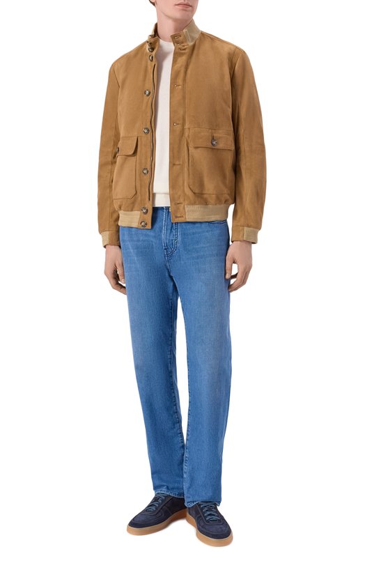 Замшевый бомбер Andrea Campagna 232625/AC/00418I Бежевый  232625/AC/00418I Фото 2