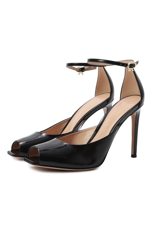 Лакированные босоножки Ethel 95 Gianvito Rossi G61756.95RIC.NUINER0 Чёрный G61756.95RIC.NUINER0