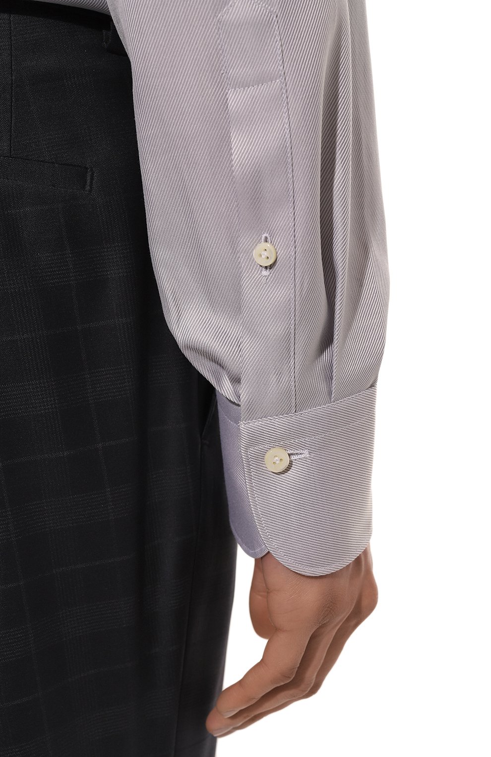 Хлопковая сорочка VAN LAACK светло-серого цвета по цене 26350 руб., арт. MIVARA-SF/160727, фото 6 Хлопковая сорочка VAN LAACK, арт. MIVARA-SF/160727, фото 6