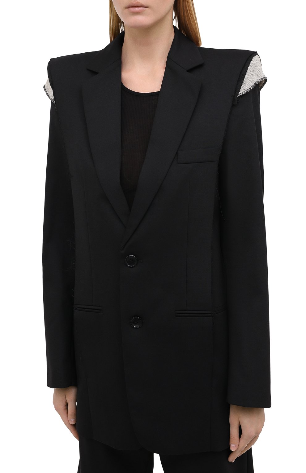 Шерстяной жакет VETEMENTS черного цвета по цене 217500 руб., арт. WAH21JA021 1208/BLACK, фото 4 Шерстяной жакет VETEMENTS, арт. WAH21JA021 1208/BLACK, фото 4