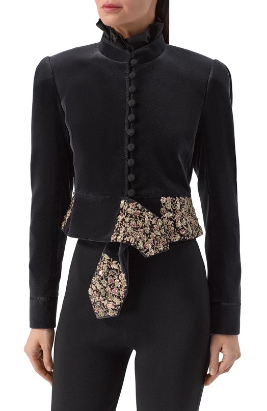 Бархатный жакет Chloé CH25WVE81091 Чёрный  CH25WVE81091 Фото 3