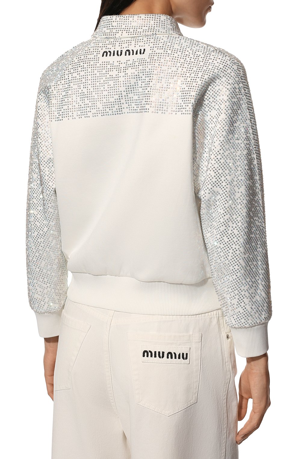 Куртка с отделкой стразами MIU MIU, арт. MJL787-1ZPB-F0009, фото 4