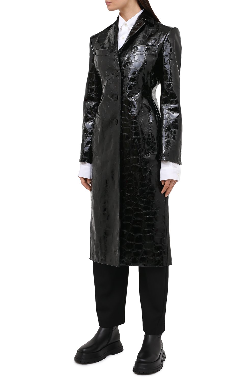 Кожаное пальто ALEXANDER WANG черного цвета по цене 236000 руб., арт. 1WC2203139, фото 3 Кожаное пальто ALEXANDER WANG, арт. 1WC2203139, фото 3