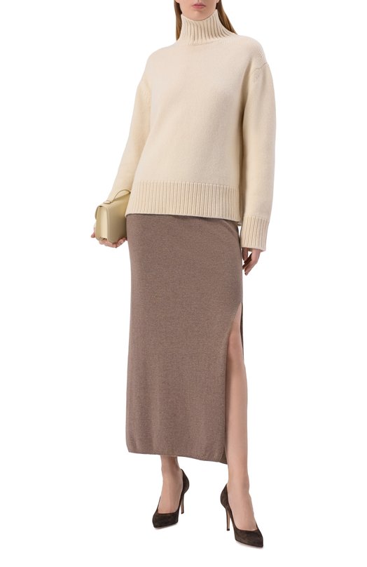 Юбка из шерсти и вискозы Pietro Brunelli G0B001/WS0011 Бежевый  G0B001/WS0011 Фото 2