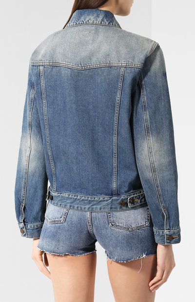 Джинсовая куртка SAINT LAURENT синего цвета по цене 180500 руб., арт. 546237/Y883A, фото 4 Джинсовая куртка SAINT LAURENT, арт. 546237/Y883A, фото 4
