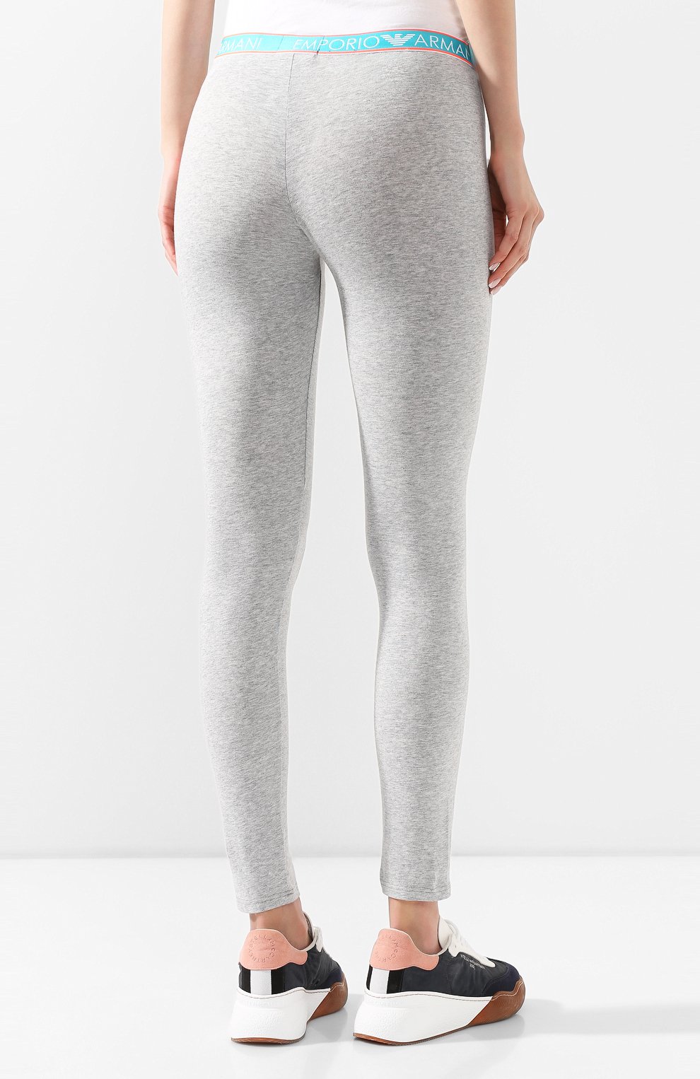 Хлопковые легинсы EMPORIO ARMANI серого цвета по цене 8995 руб., арт. 164162/0P317, фото 4 Хлопковые легинсы EMPORIO ARMANI, арт. 164162/0P317, фото 4