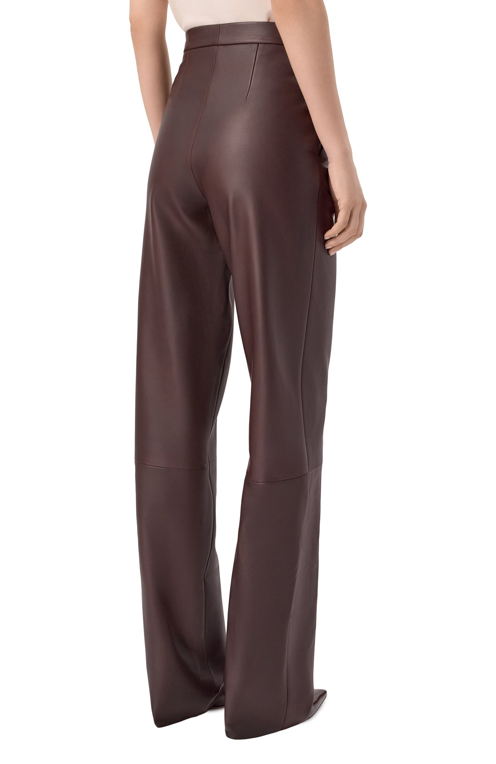 Кожаные брюки KITON коричневого цвета по цене 499500 руб., арт. D58171K0564L, фото 4 Кожаные брюки KITON, арт. D58171K0564L, фото 4