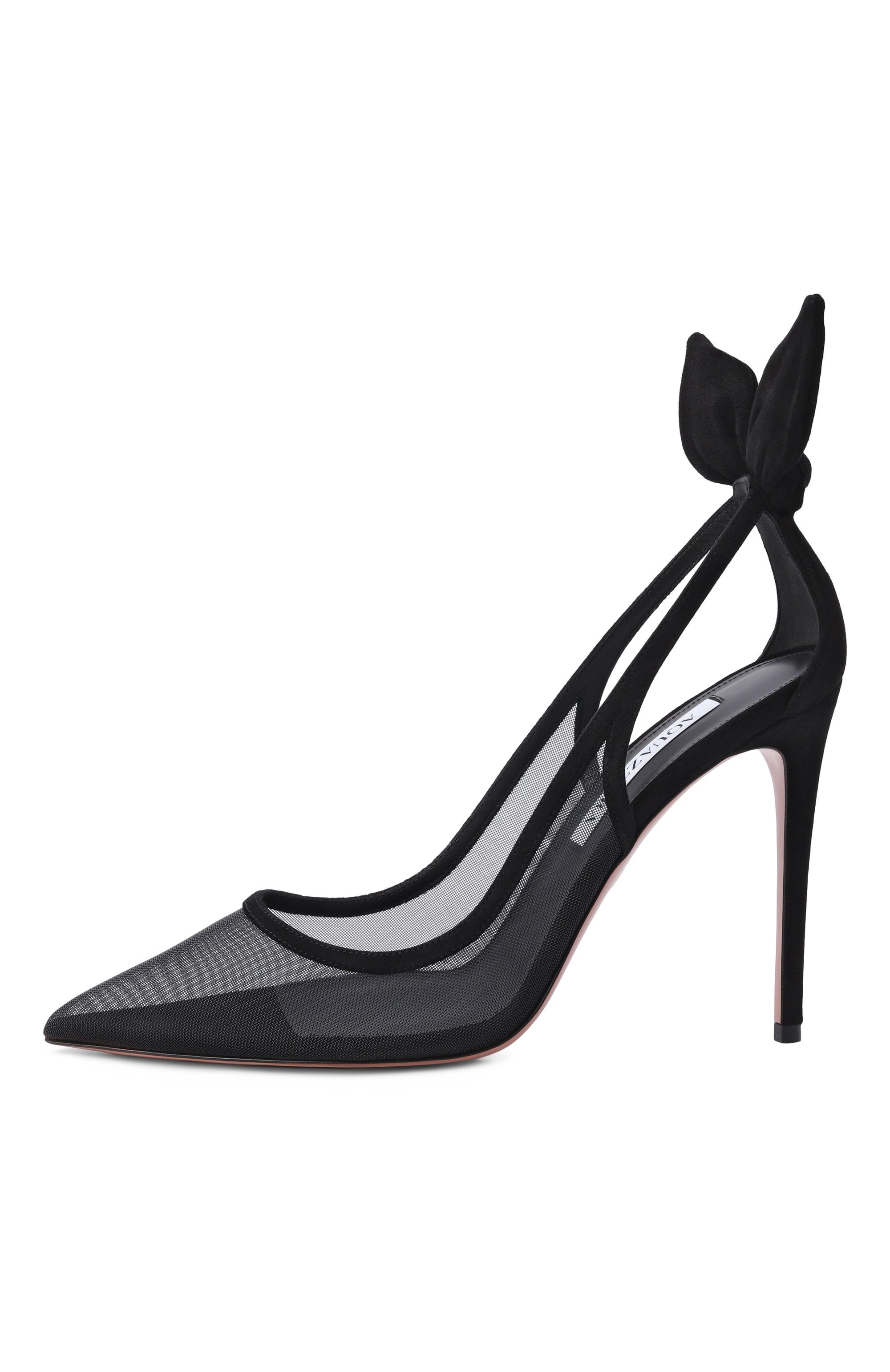Комбинированные туфли bow tie 105 AQUAZZURA, арт. DENHIGP1-FMD-000, фото 4