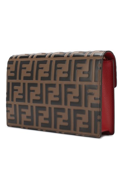 Кожаная сумка FENDI красного цвета по цене 112500 руб., арт. 8BS006 A6CA, фото 3 Кожаная сумка FENDI, арт. 8BS006 A6CA, фото 3